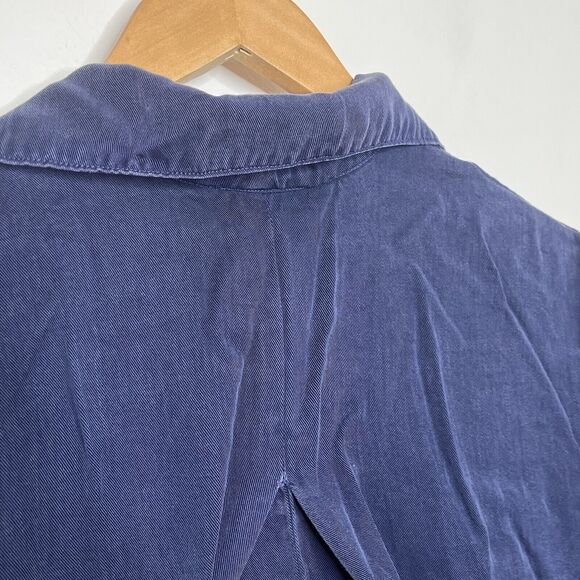 Bryn Walker Button Up Tunic Top Blue Womens Small Long Sleeve Lagenlook - Picture 13 of 14